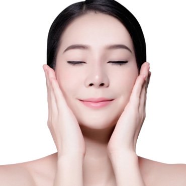 Dry-Dehaydrated eyes closed lady